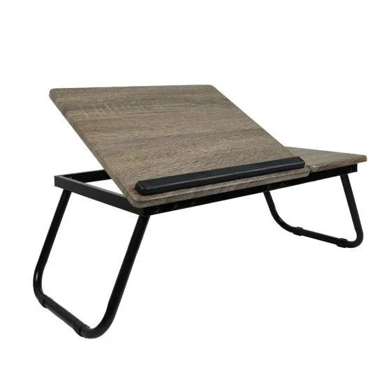 Plateau de lit ajustable gris bois