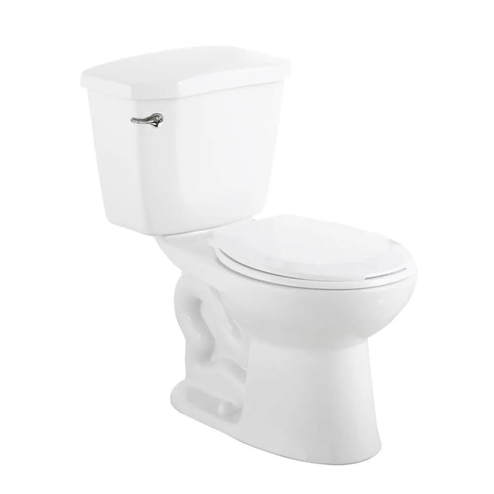 2-Piece 6.0 LPF Single Flush Round Standard Toilet in White