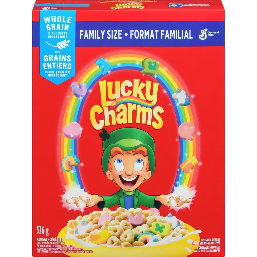 Lucky Charms Breakfast Cereal with Marshmallows, Family Size, Whole Grains