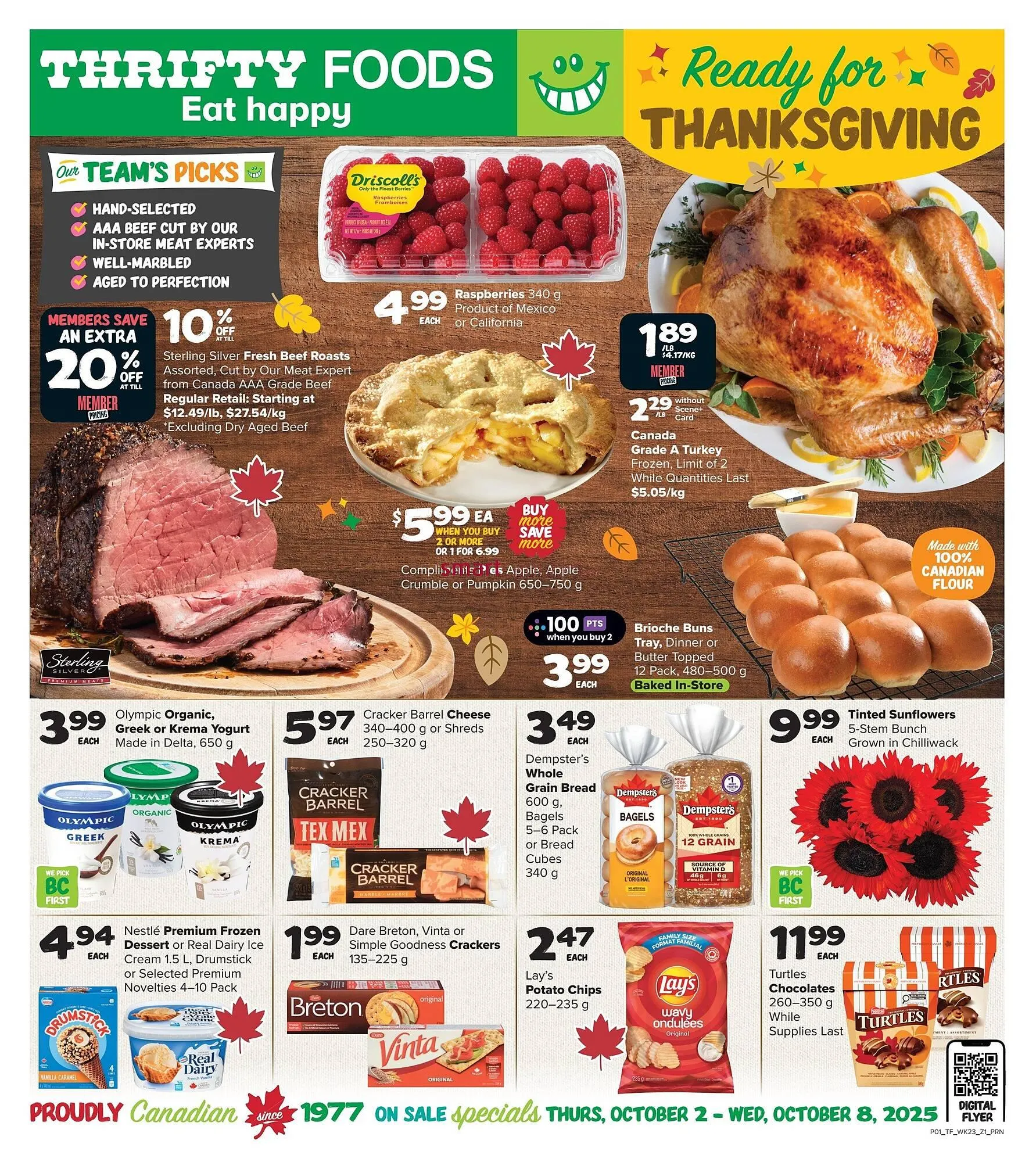 Thrifty Foods flyer from October 2 to October 8 2025 - flyer page 1