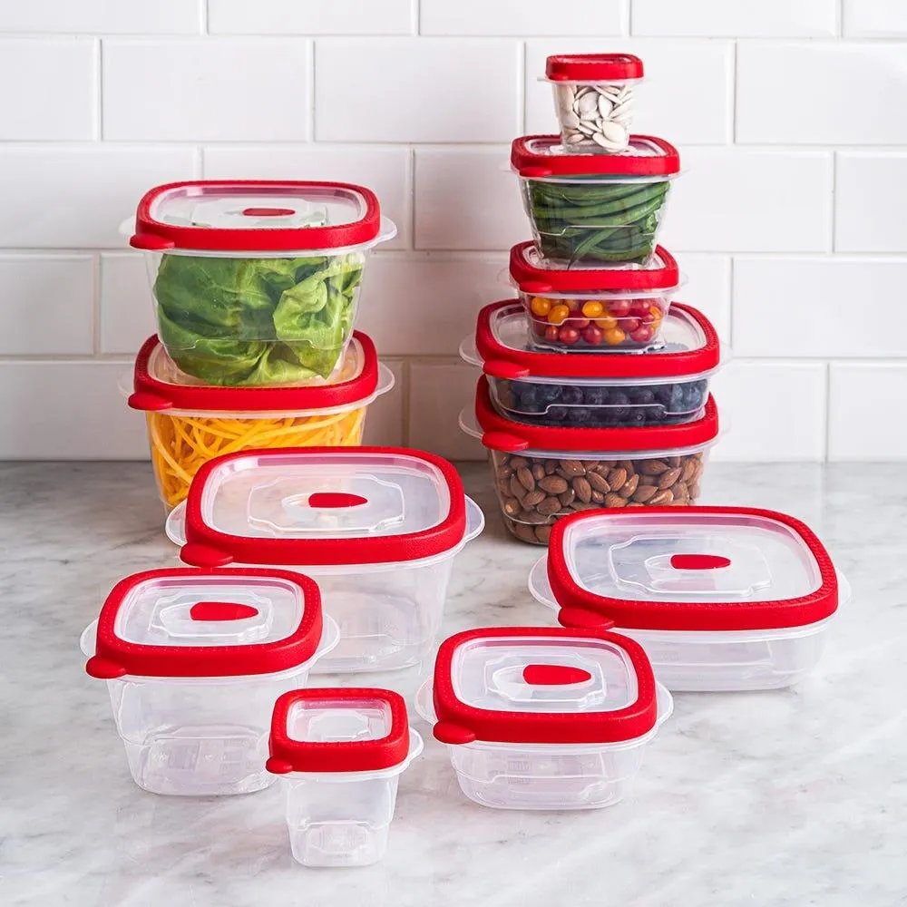 KSP Fresh Seal Storage Container Combo - Set of 24 (Red)