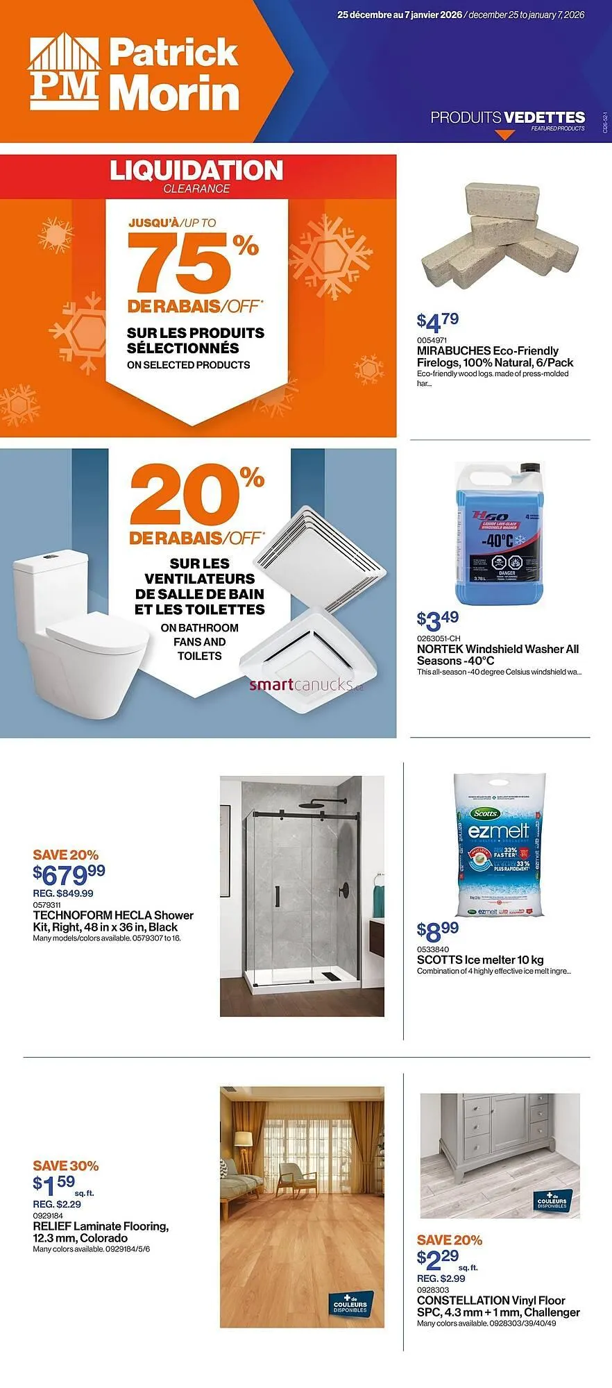 Patrick Morin flyer from December 25 to January 7 2026 - flyer page 1