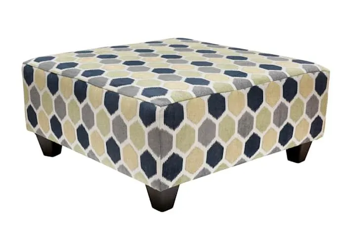 Piper Ottoman - Block Party Indigo