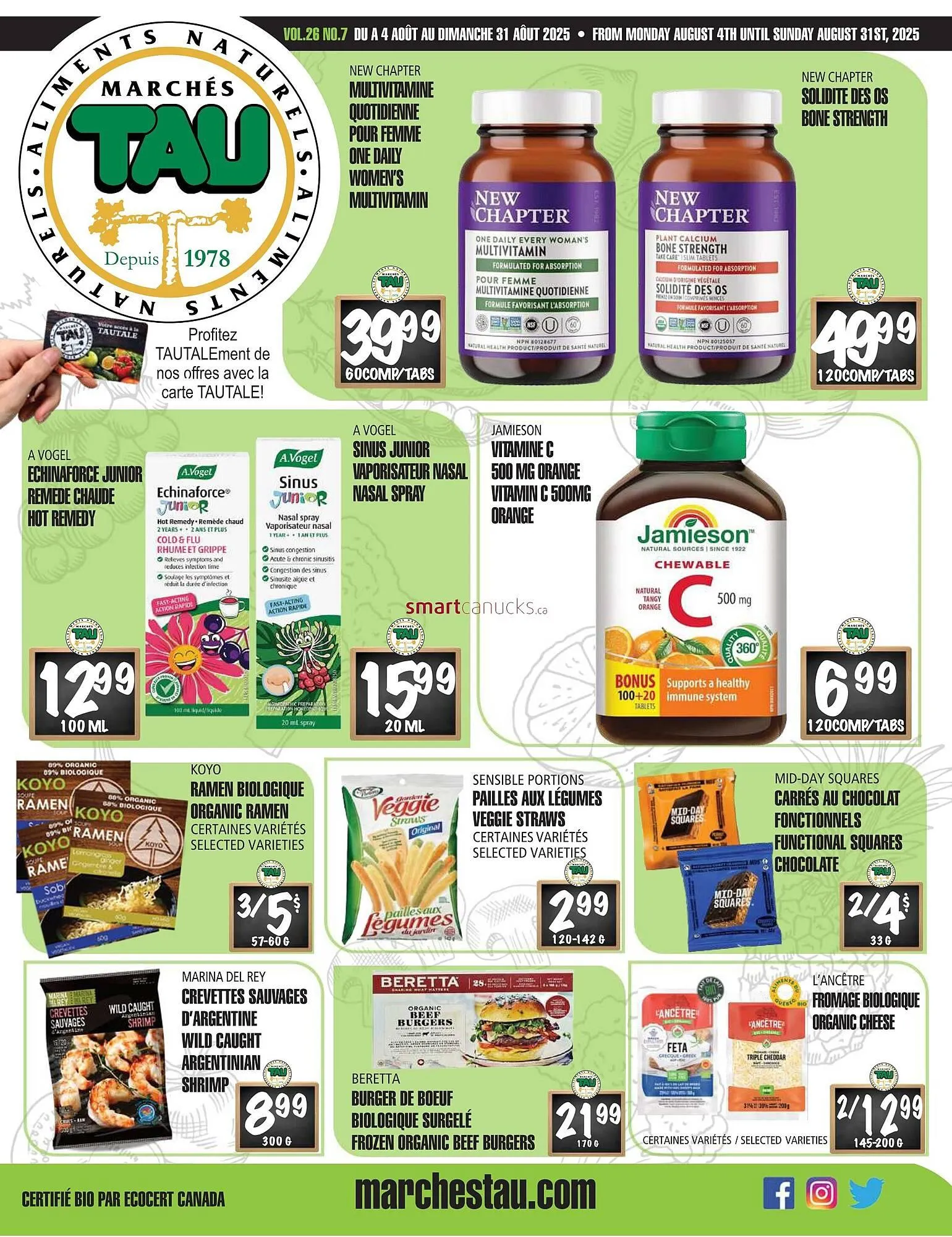 Marches Tau flyer from August 4 to August 31 2025 - flyer page 1