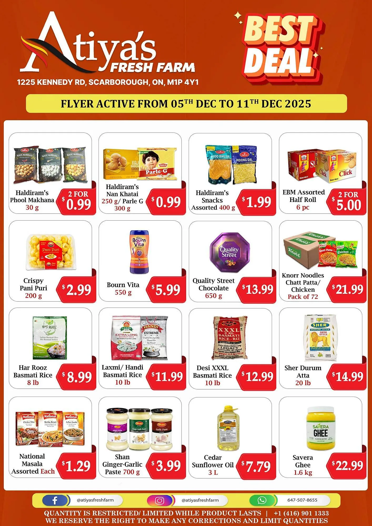 Atiya's Fresh Farm flyer from December 5 to December 11 2025 - flyer page 1