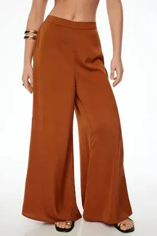 Wide Leg Palazzo Satin Pants