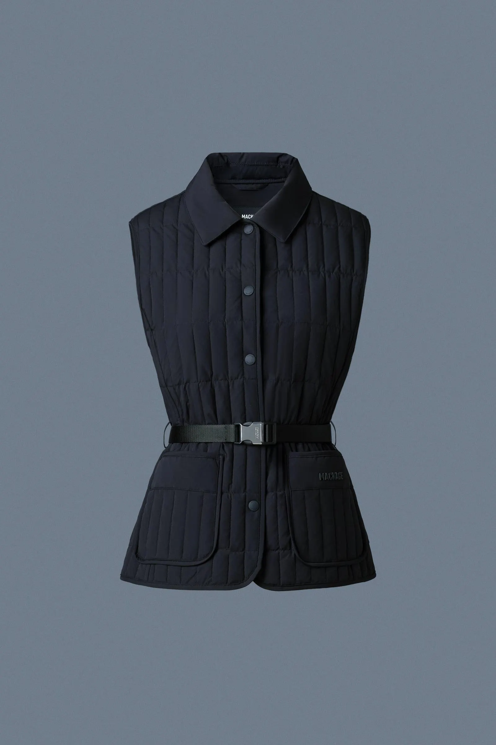 HELIA Light Down Vertical Quilted Vest