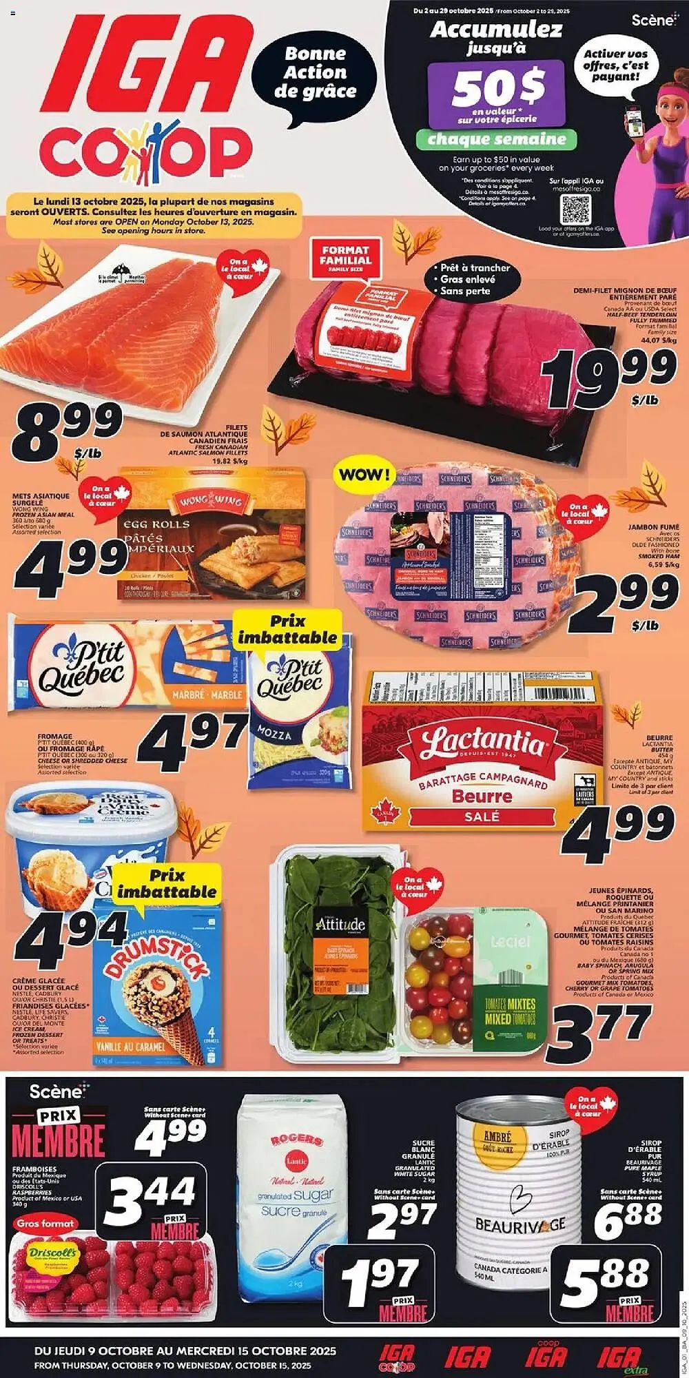 IGA flyer from October 9 to October 15 2025 - flyer page 1