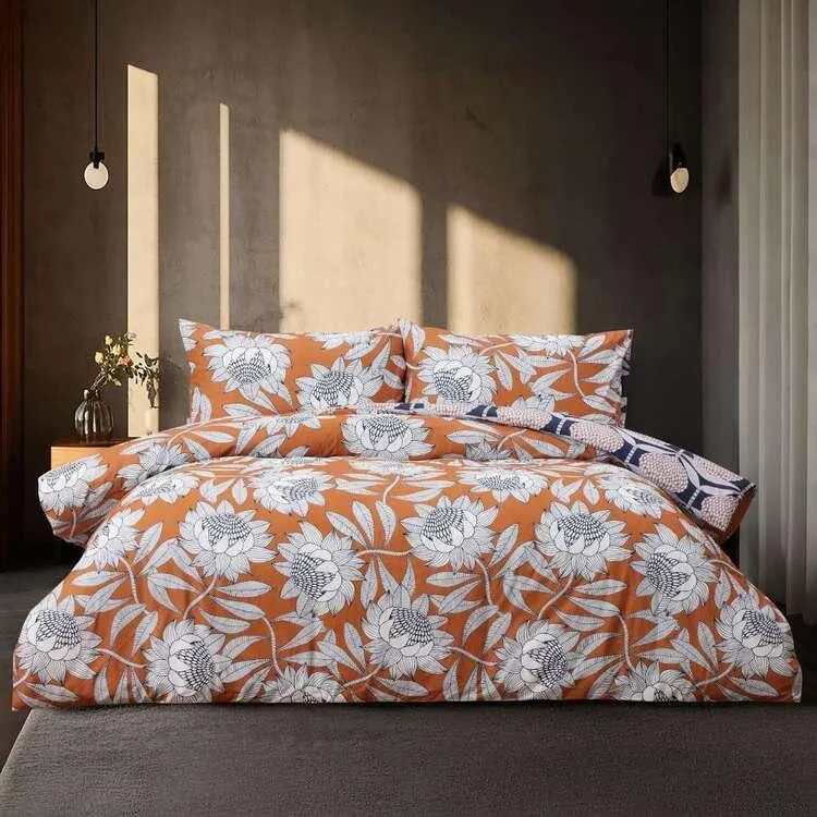 KOO X Jocelyn Proust Native Heritage Quilt Cover Set Terracotta
