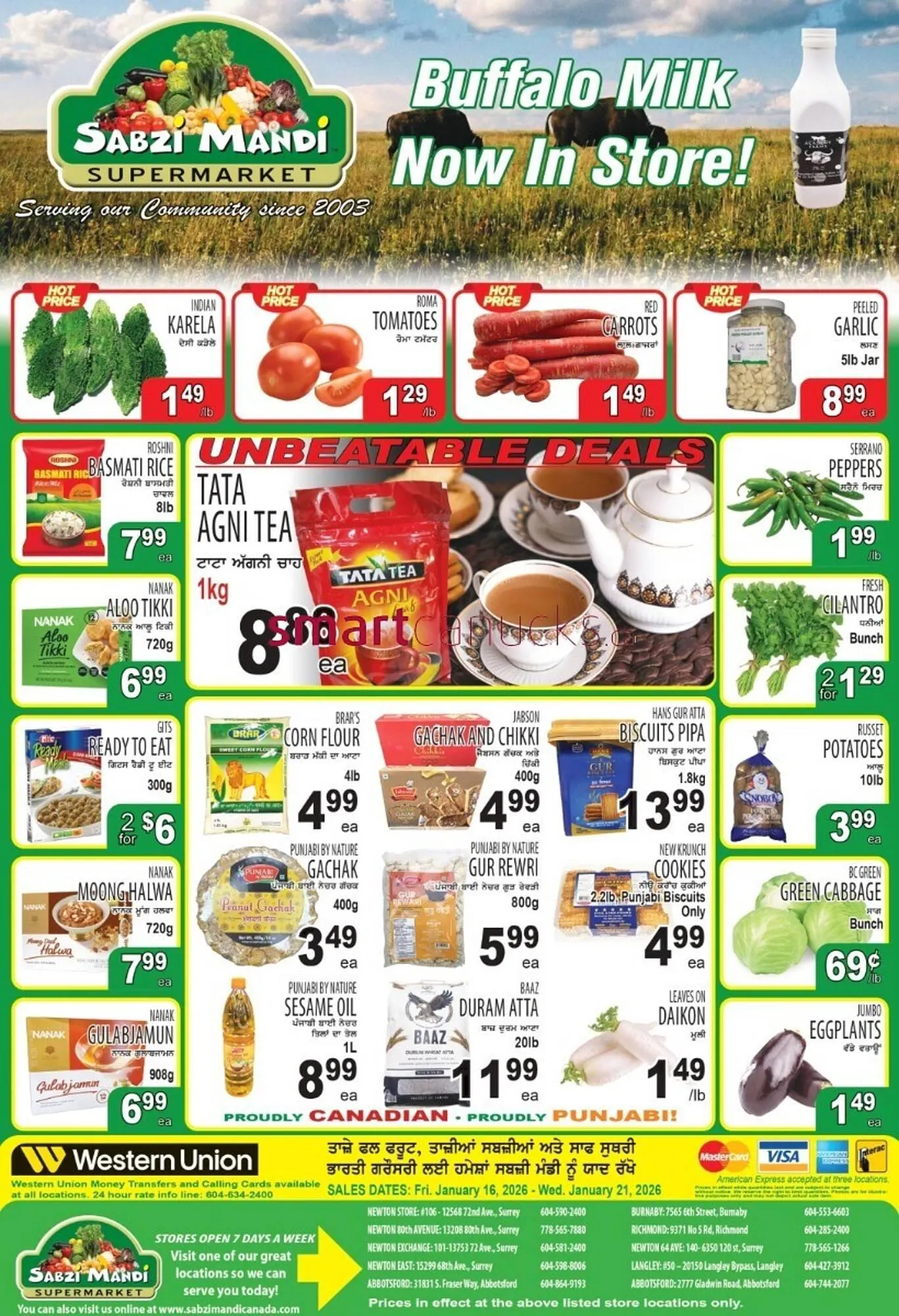 Sabzi Mandi Supermarket flyer from January 16 to January 21 2026 - flyer page 1