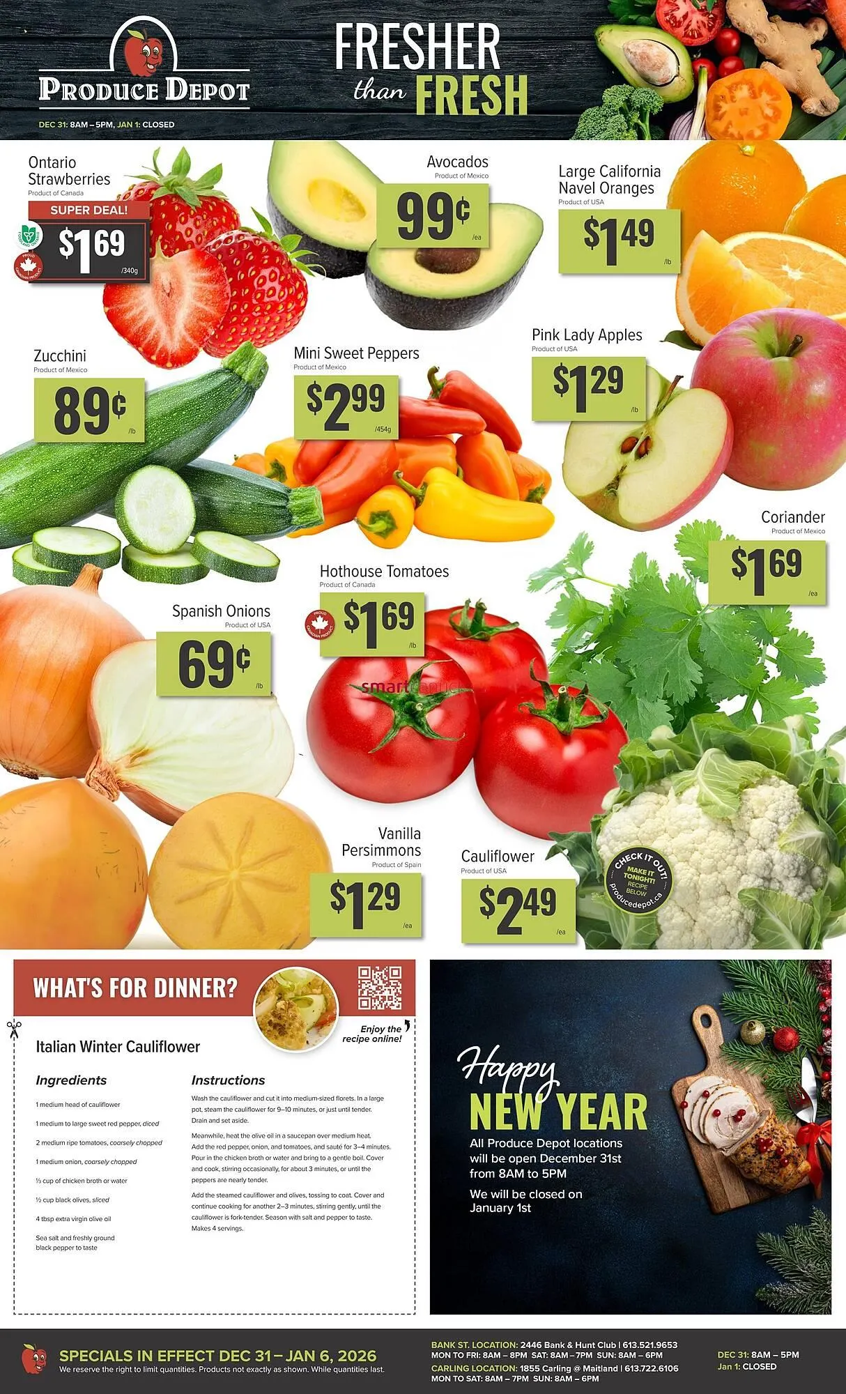 Produce Depot flyer from December 31 to January 6 2026 - flyer page 1