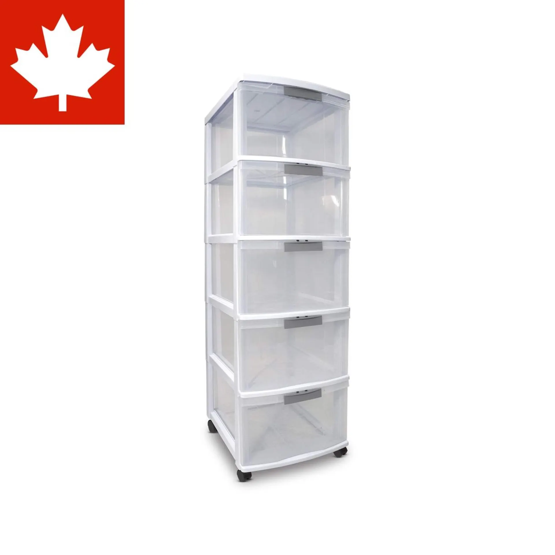 type A Element Lockable White Frame 5-Drawer Storage Tower/Cart with Wheels, 26-in