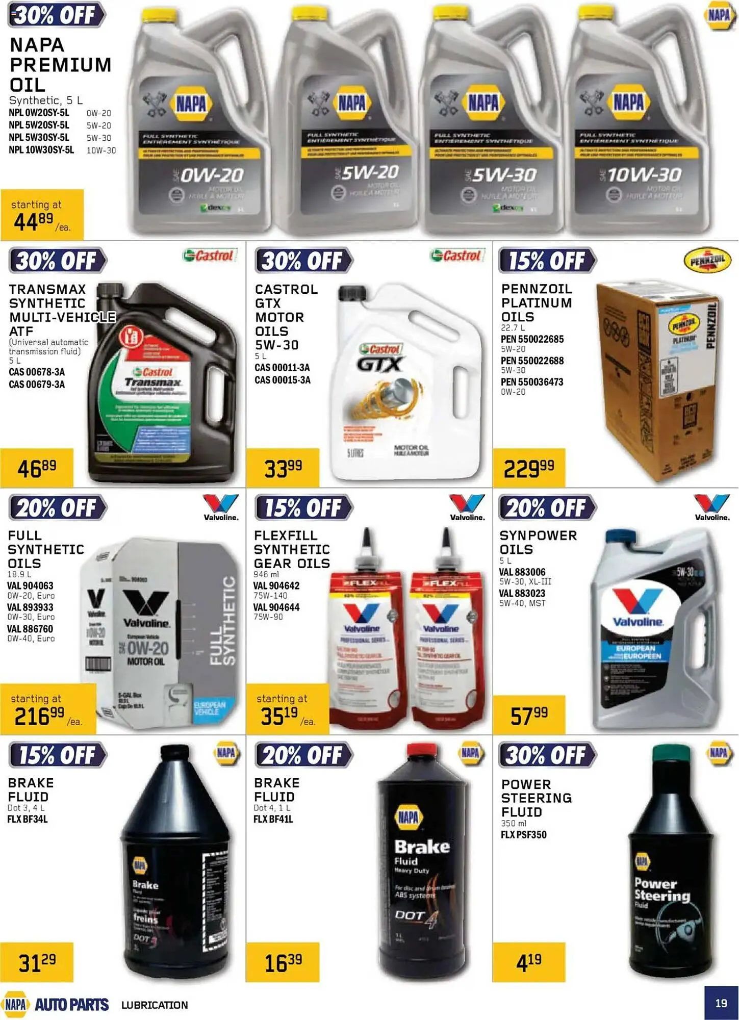 NAPA Auto Parts flyer from October 1 to January 1 2026 - flyer page 19