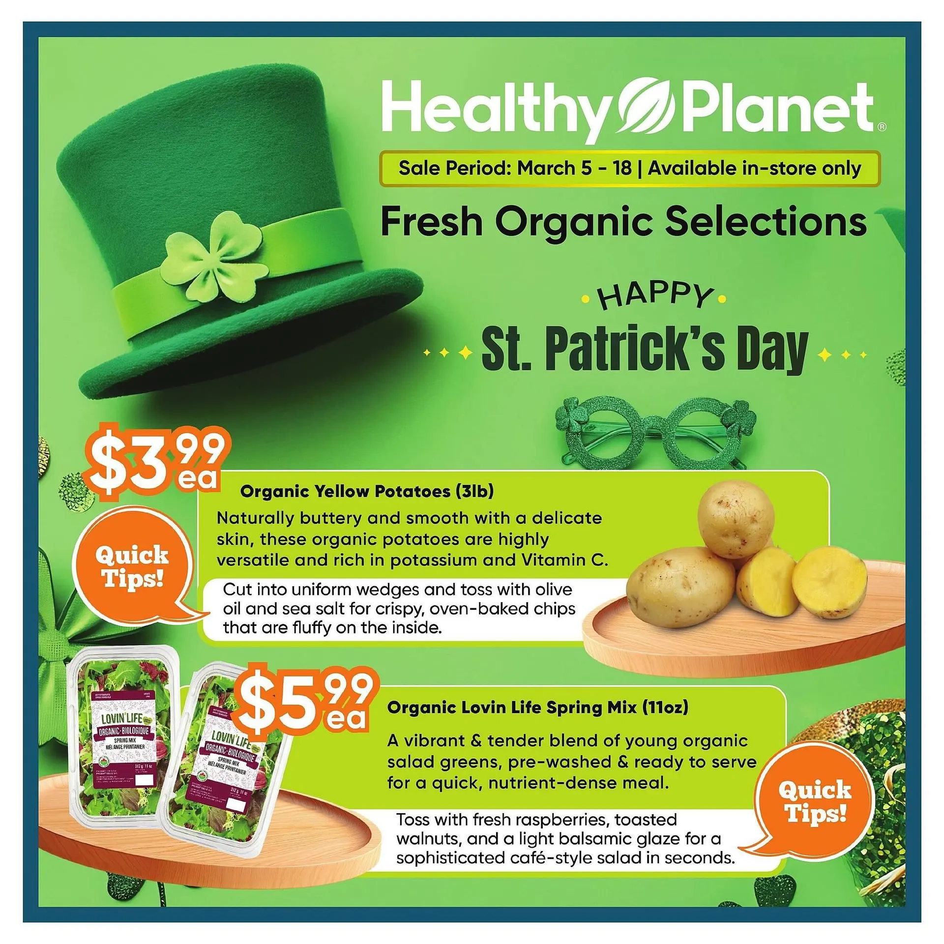 Healthy Planet flyer from March 5 to March 18 2026 - flyer page 1