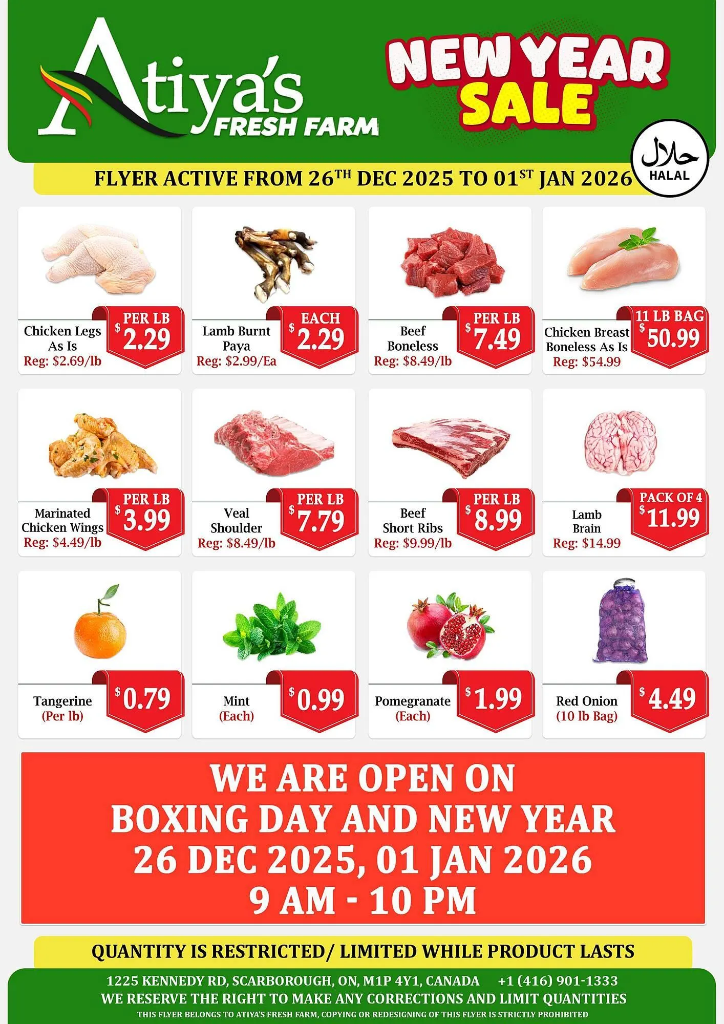 Atiya's Fresh Farm flyer from December 26 to January 1 2026 - flyer page 1