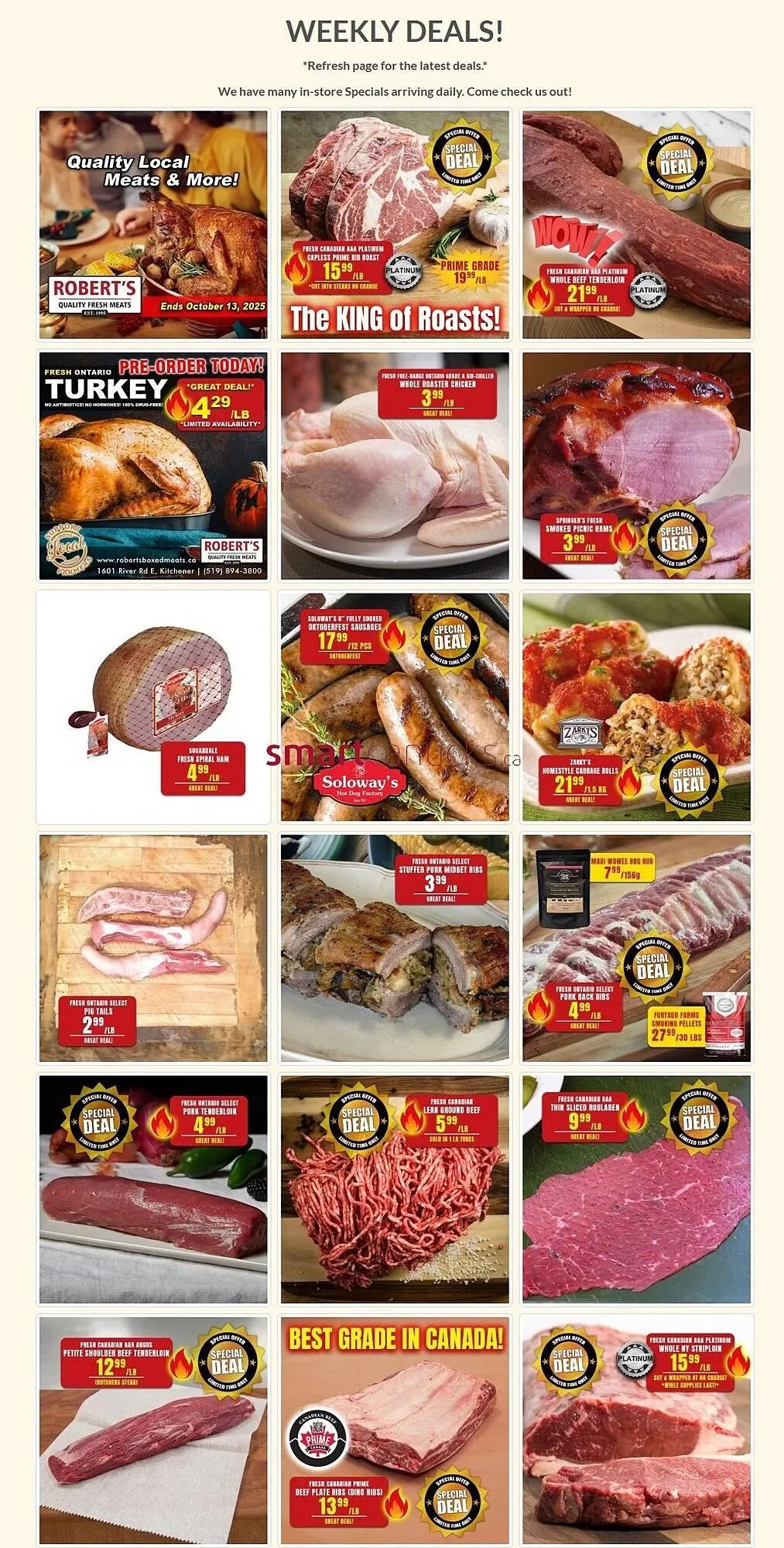 Roberts Fresh and Boxed Meats flyer from October 6 to October 13 2025 - flyer page 1