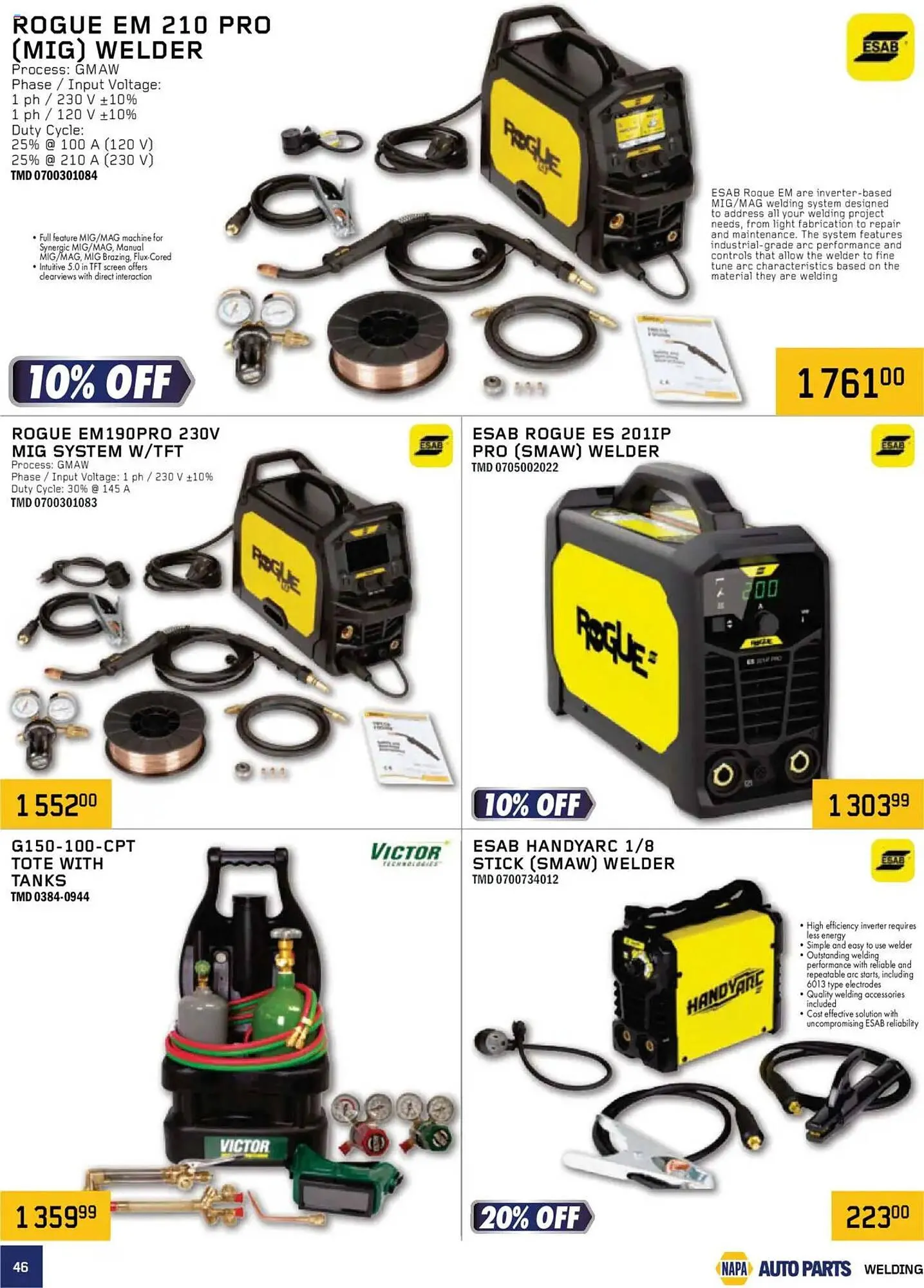 NAPA Auto Parts flyer from October 1 to January 1 2026 - flyer page 46