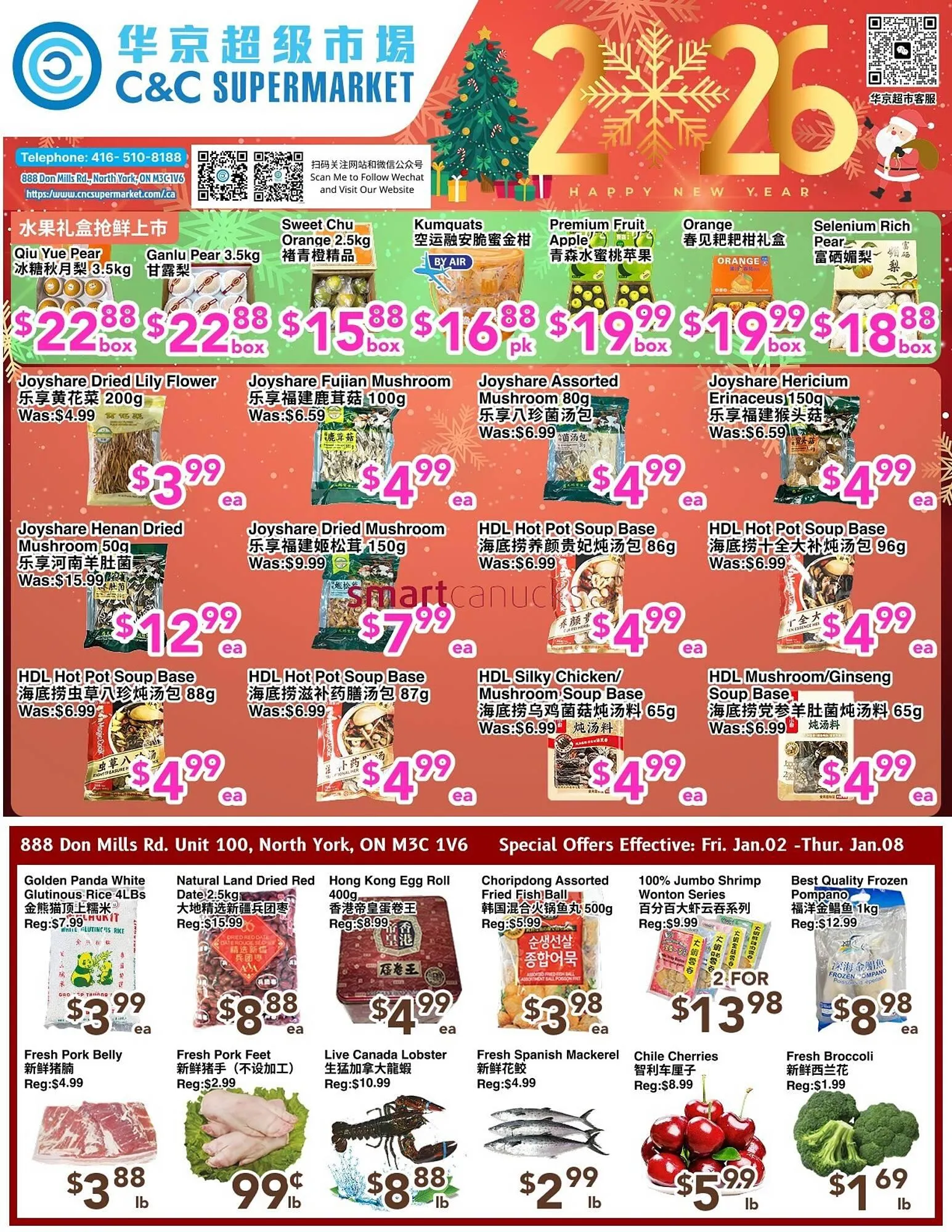 C&C Supermarket flyer from January 2 to January 8 2026 - flyer page 1