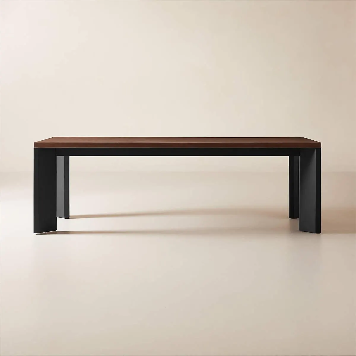 Sydney Rectangular Walnut Dining Table with Black Steel Legs 95.5''