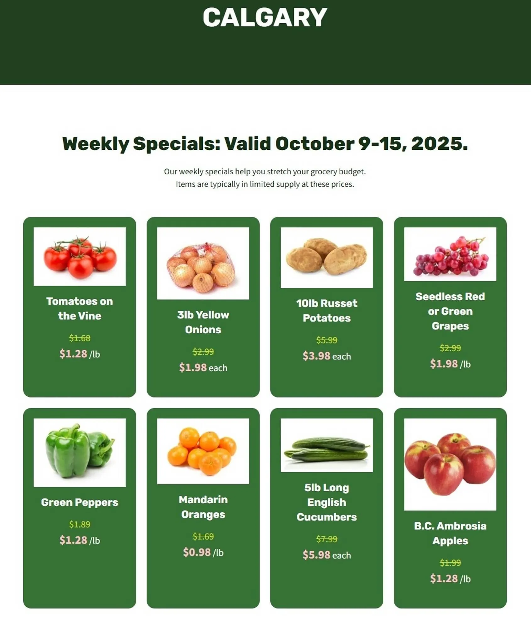 H&W Produce flyer from October 8 to October 14 2025 - flyer page 1