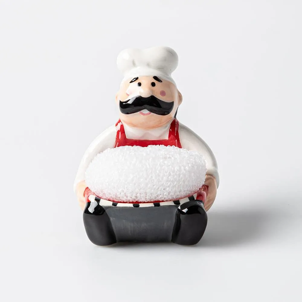 Boston Warehouse Scrubby 'Chef' Ceramic Scrubby Holder