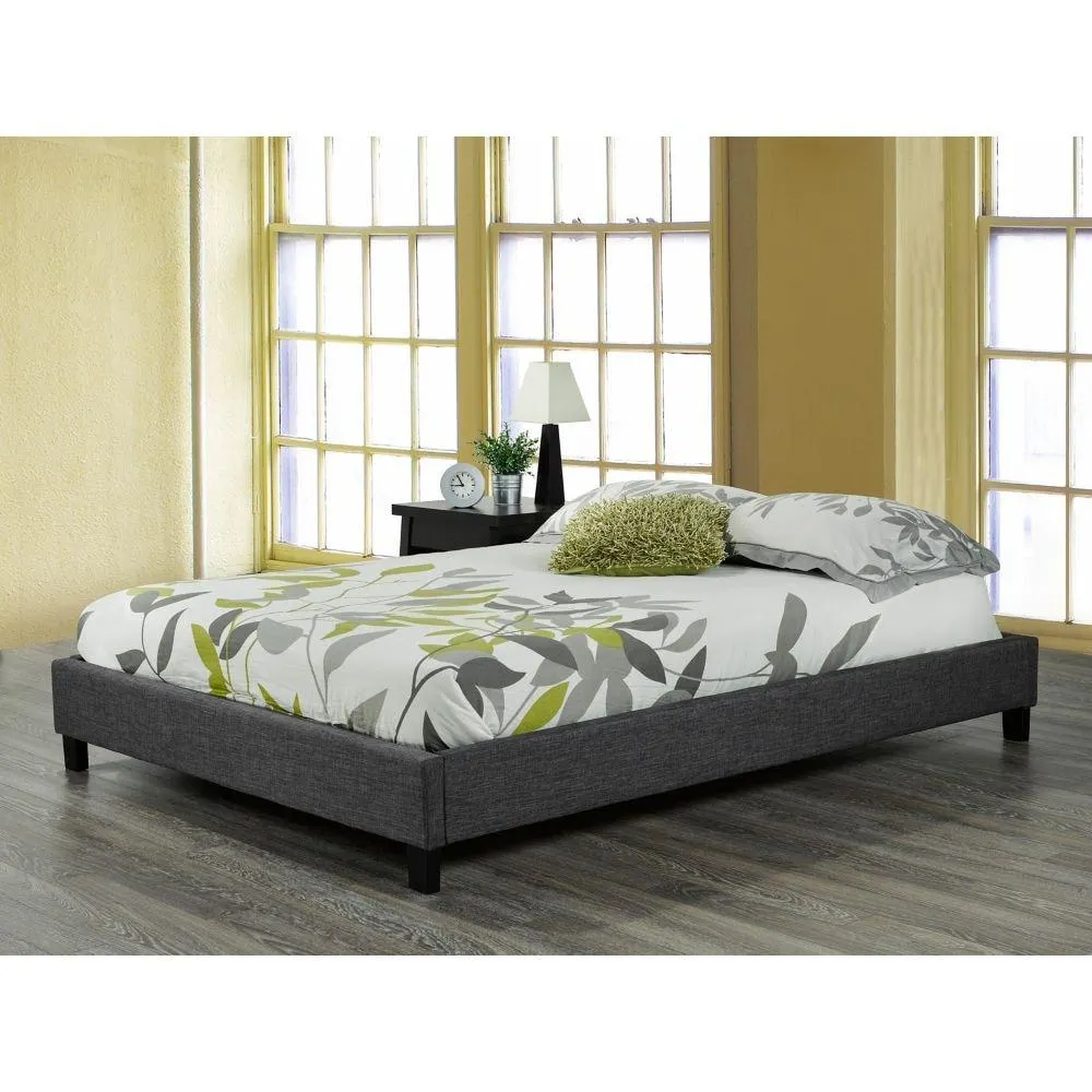 Double Platform Bed Frame, Grey