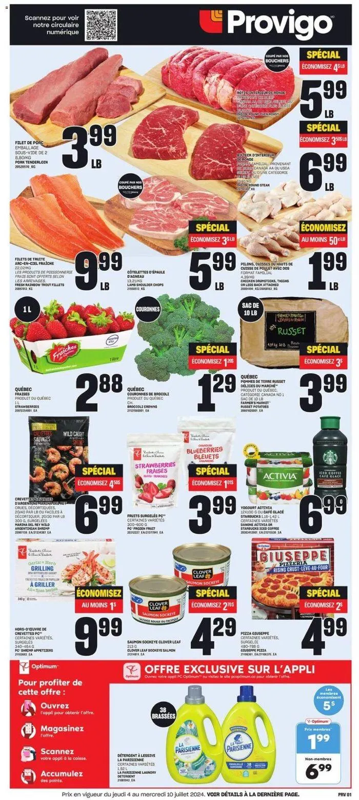 Provigo weekly flyer from July 4 to July 10 2024 - flyer page 1