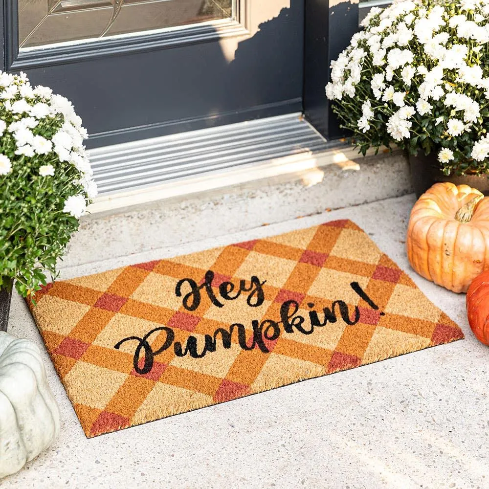 KSP Casual 'Hey Pumpkin' Coir Doormat (Orange)