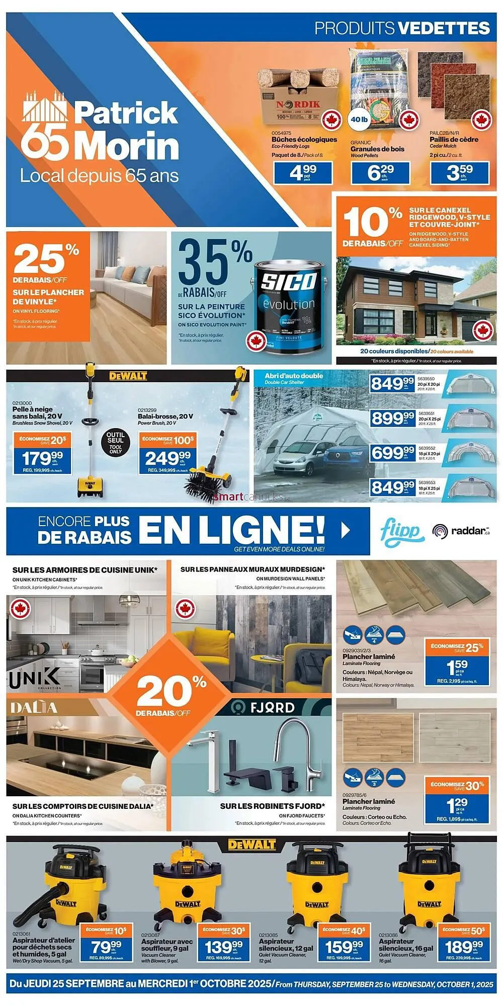 Patrick Morin flyer from September 25 to October 8 2025 - flyer page 1