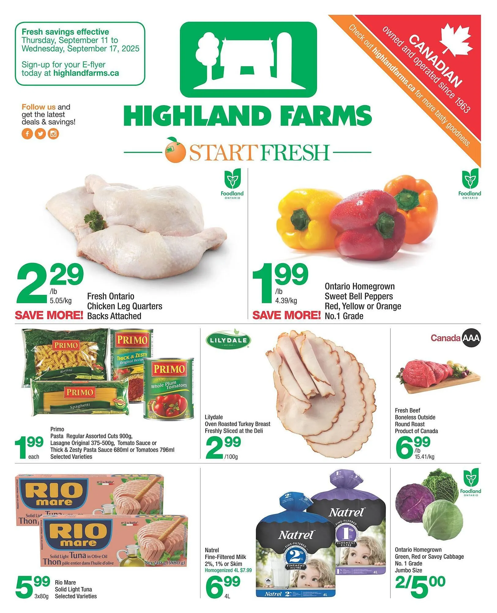 Highland Farms flyer from September 11 to September 17 2025 - flyer page 1