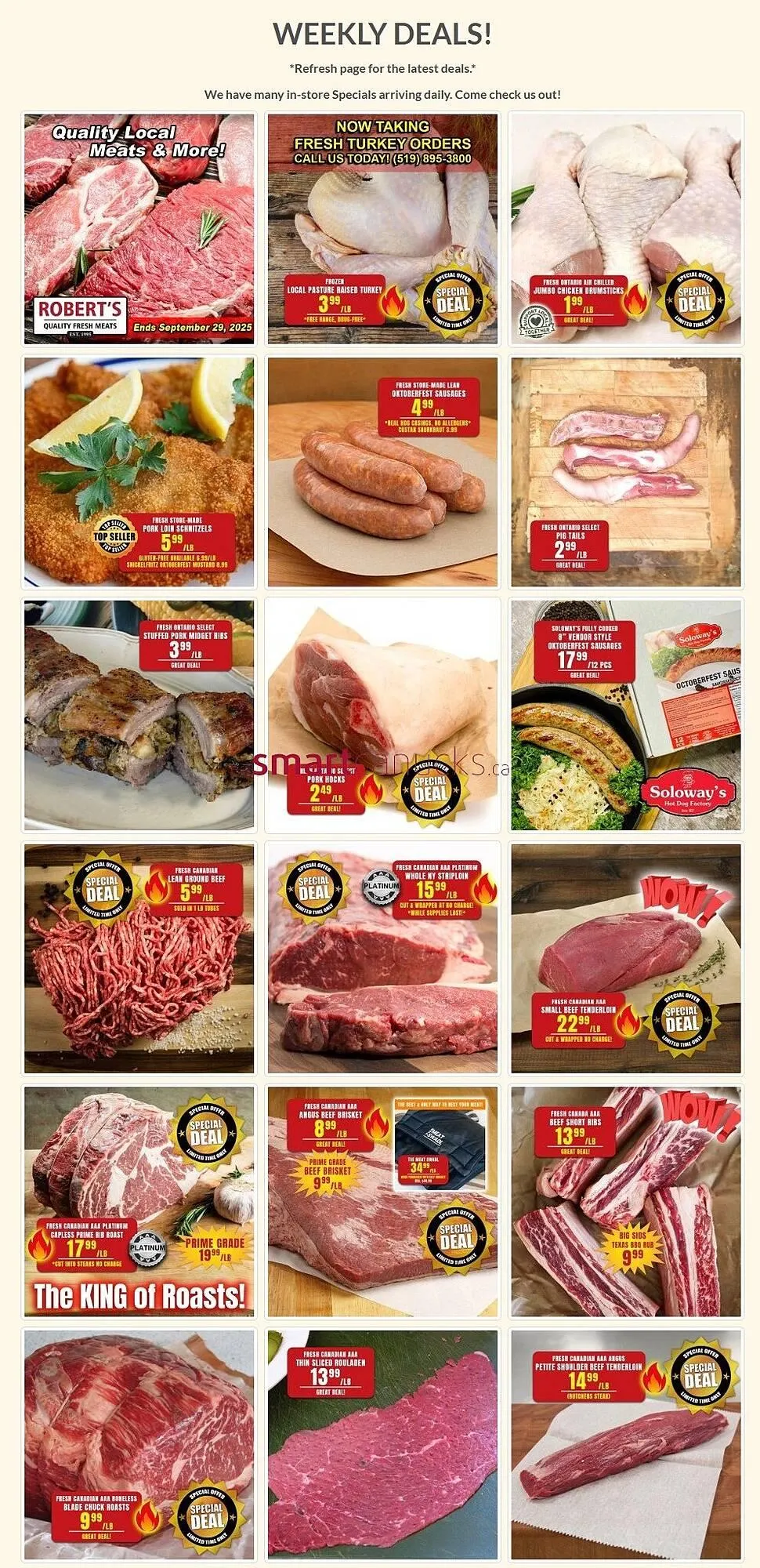 Roberts Fresh and Boxed Meats flyer from September 22 to September 29 2025 - flyer page 1
