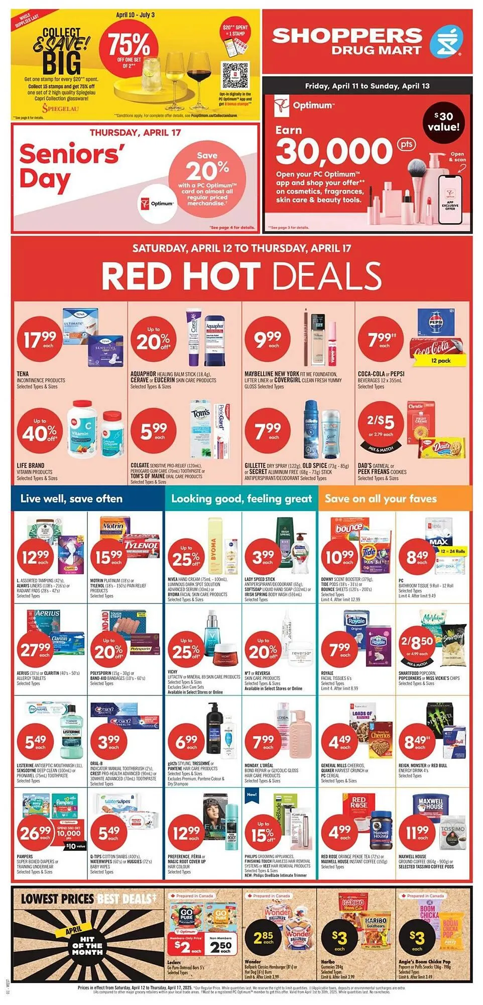 Shoppers Drug Mart flyer from April 10 to April 21 2025 - flyer page 1