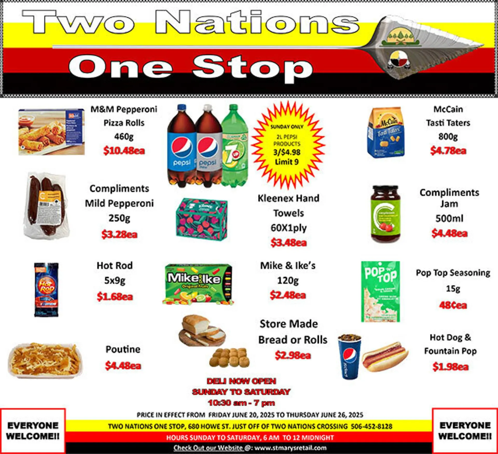 Two Nations One Stop flyer from June 20 to June 26 2025 - flyer page 1