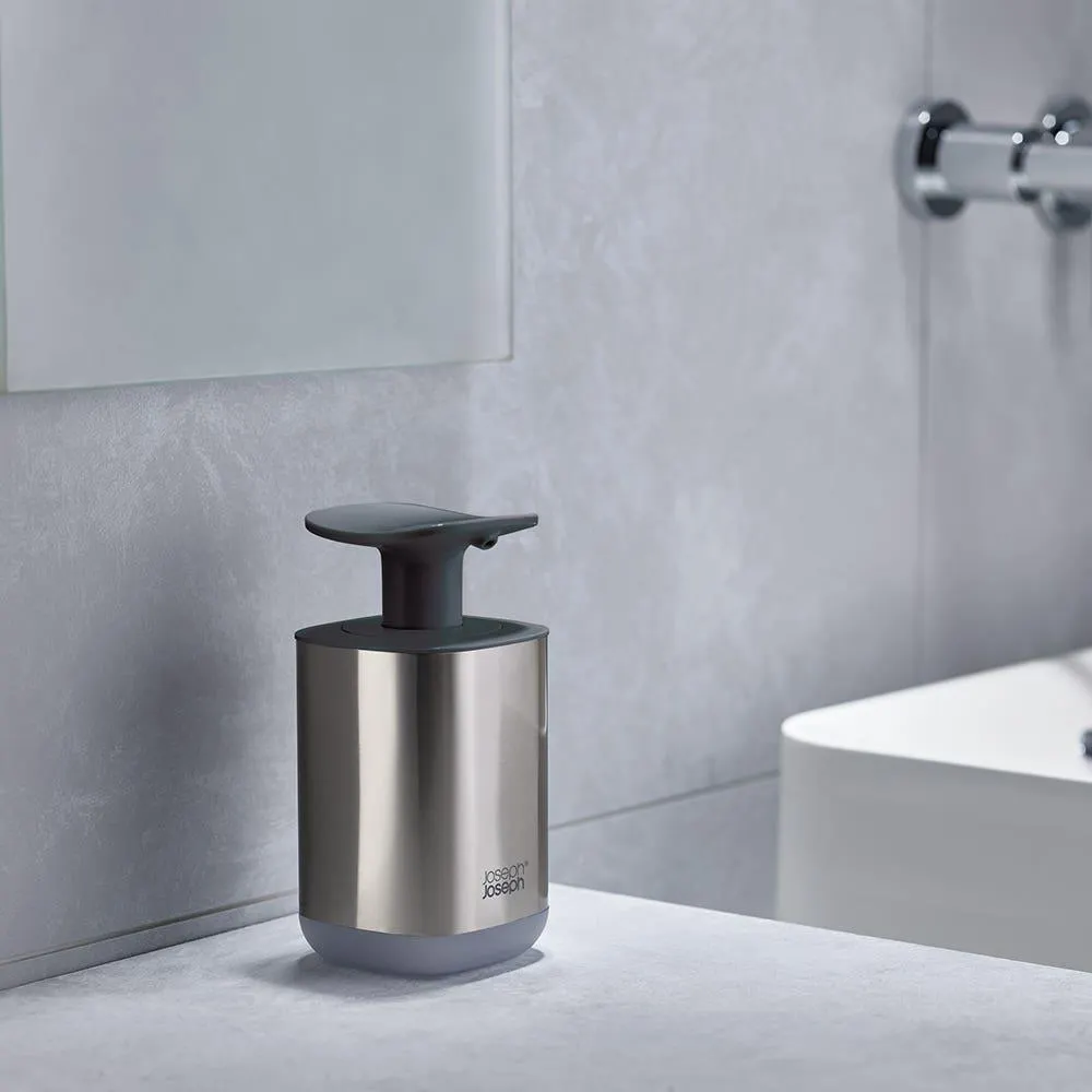 Joseph Joseph Smart Bath Steel 'Presto' Soap Pump (St/St - Black)