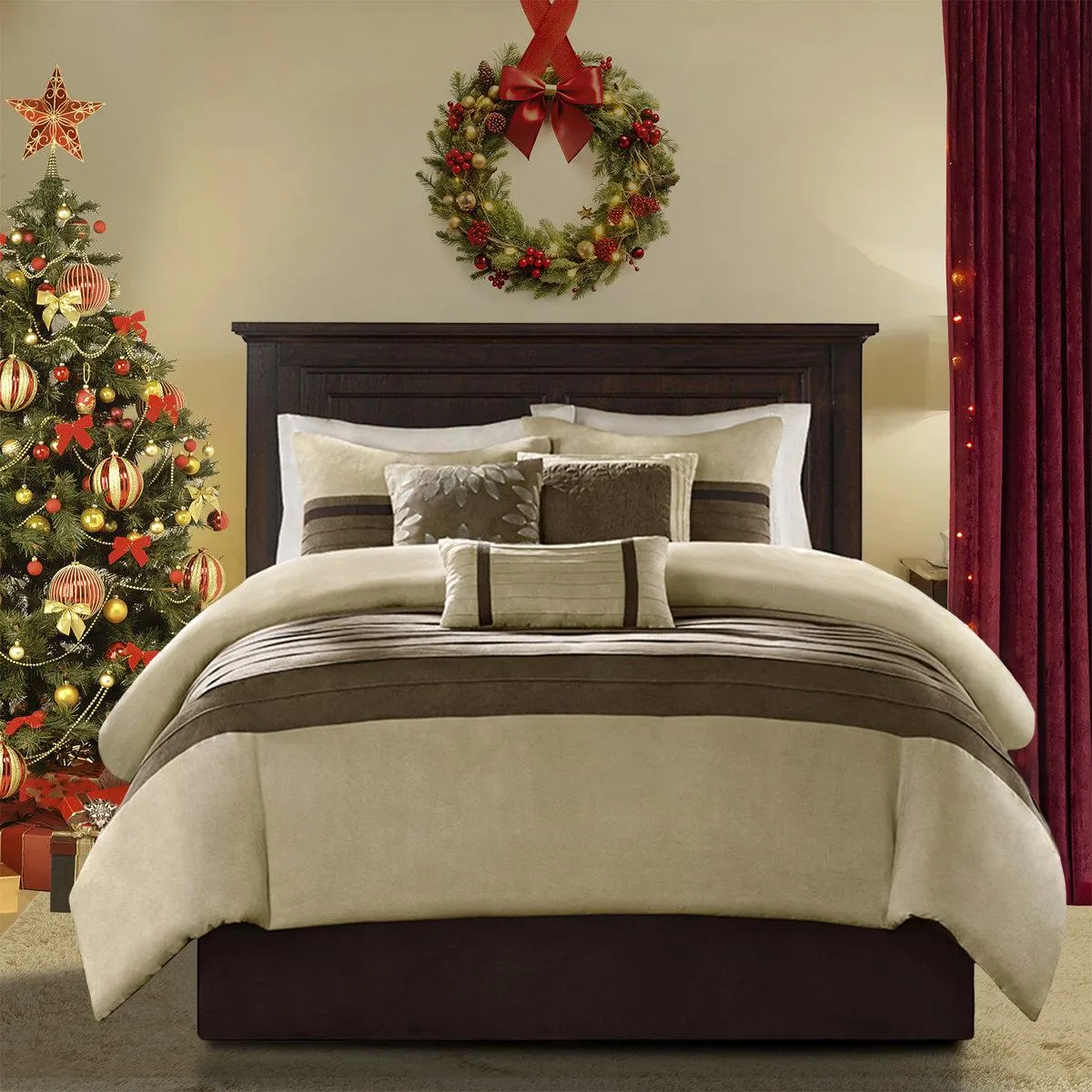 Microfiber Traditional 7 Piece Comforter Set