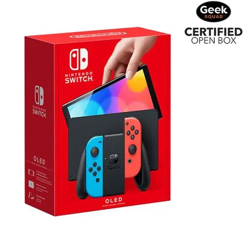 Open Box - Nintendo Switch (OLED Model) Console - Neon Red/Blue