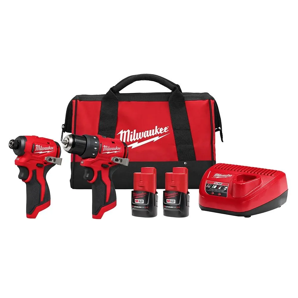 12V M12 Brushless Cordless Drill Driver and Impact Driver Combo Kit with (2) Batteries & Charger