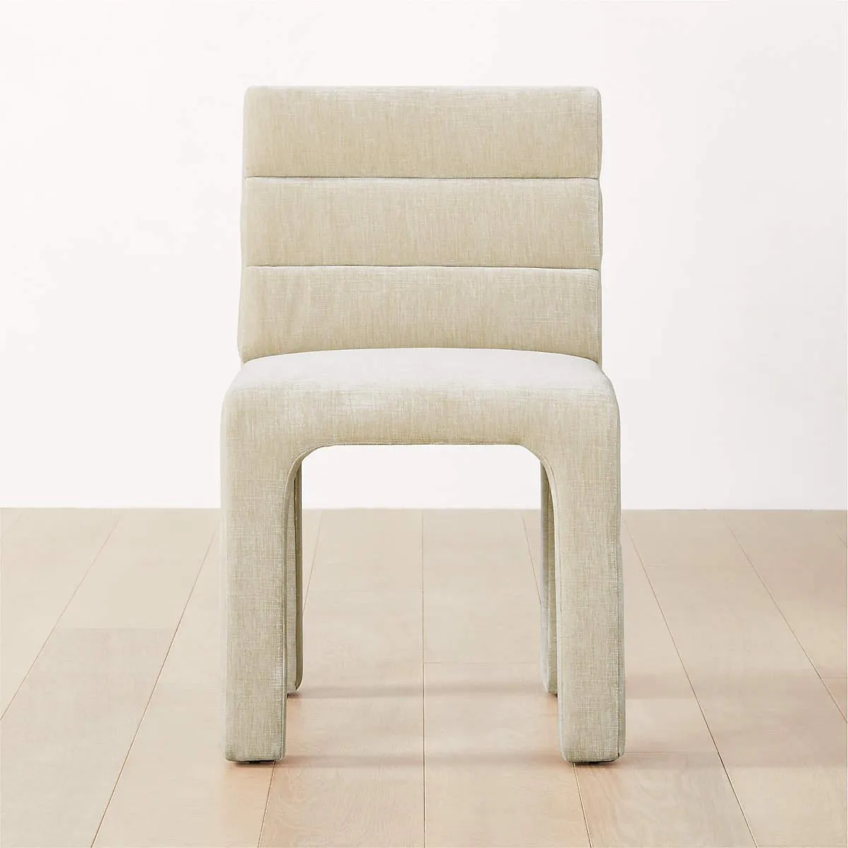 Castell Cream Channel Tufted Performance Fabric Dining Chair