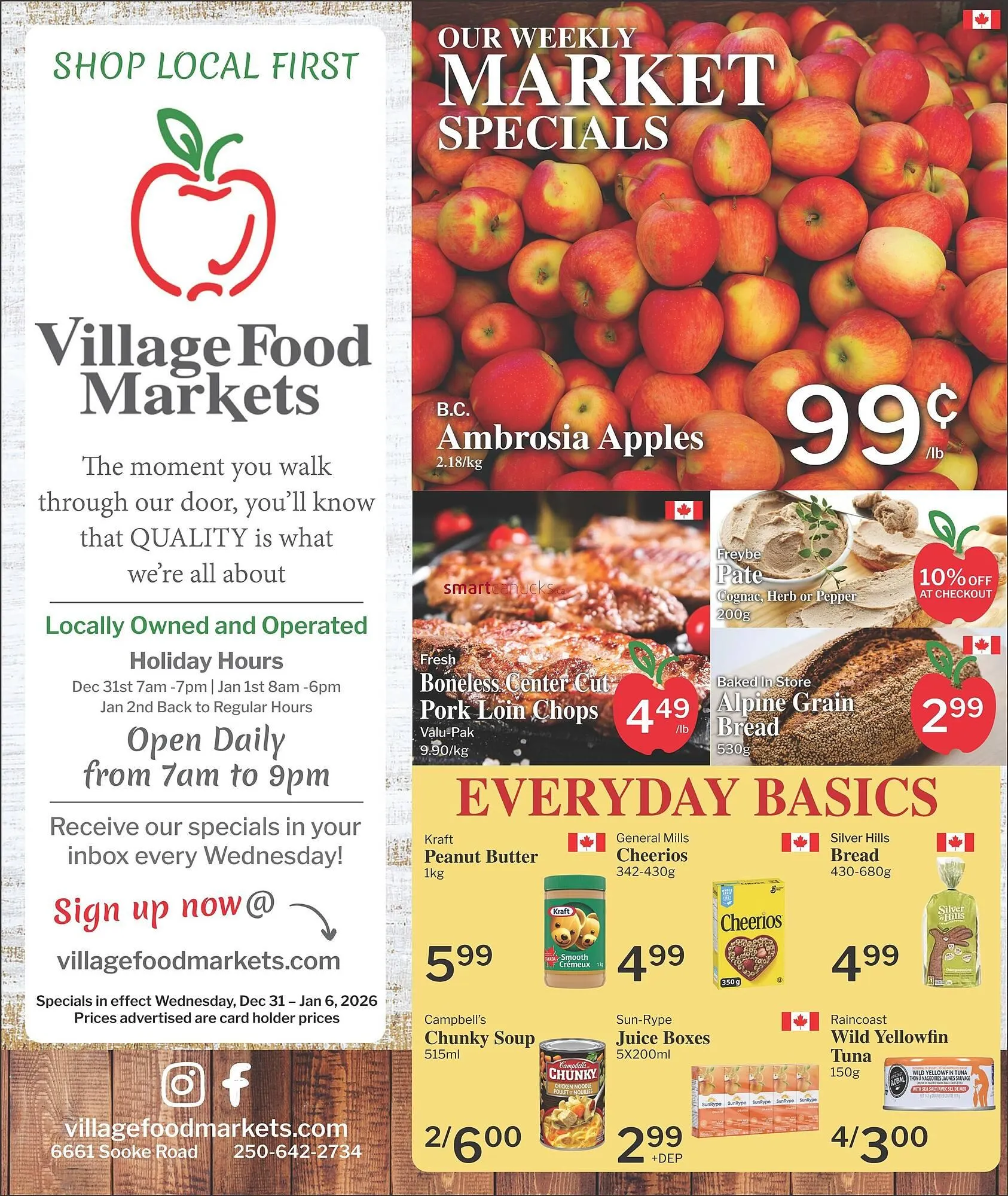 Village Food Markets flyer from December 31 to January 6 2026 - flyer page 1