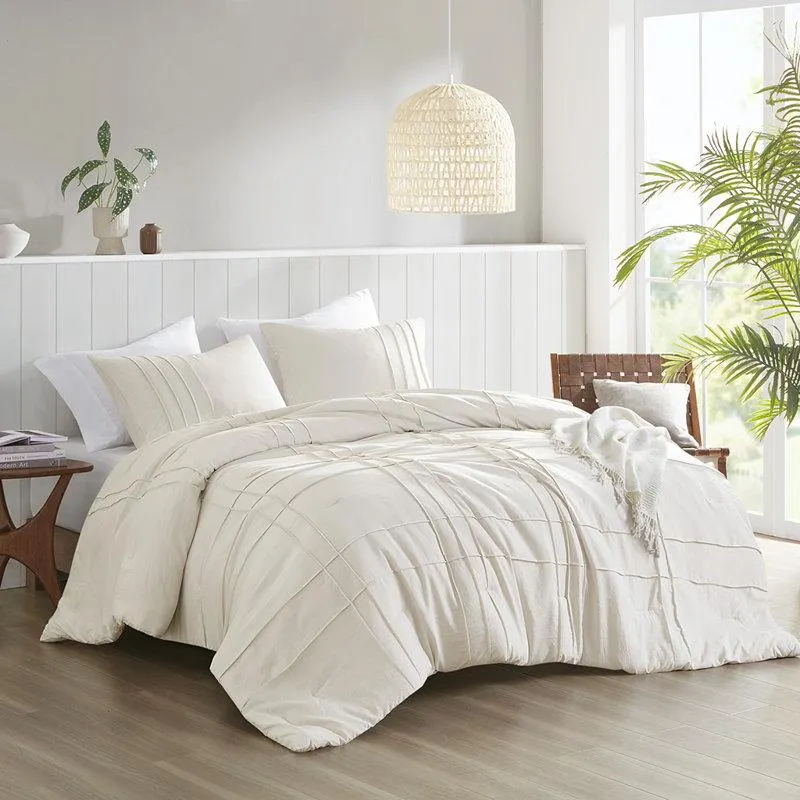 Harris Pinch Pleated Soft Washed Boho Comforter Set