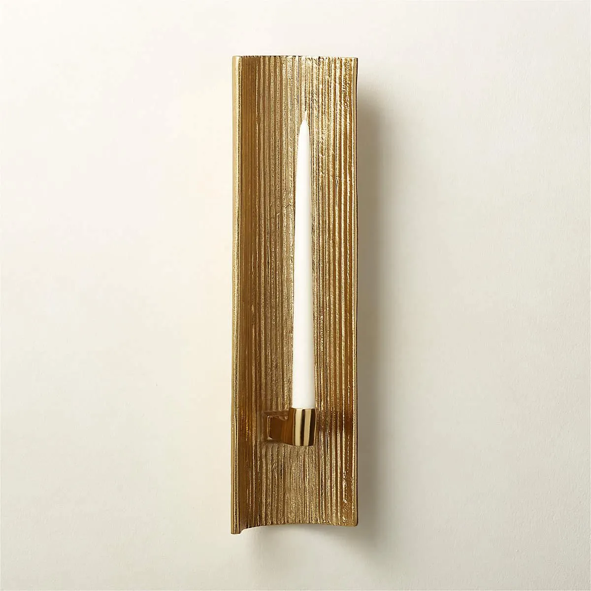Ripple Brass Wall Sconce Taper Candle Holder