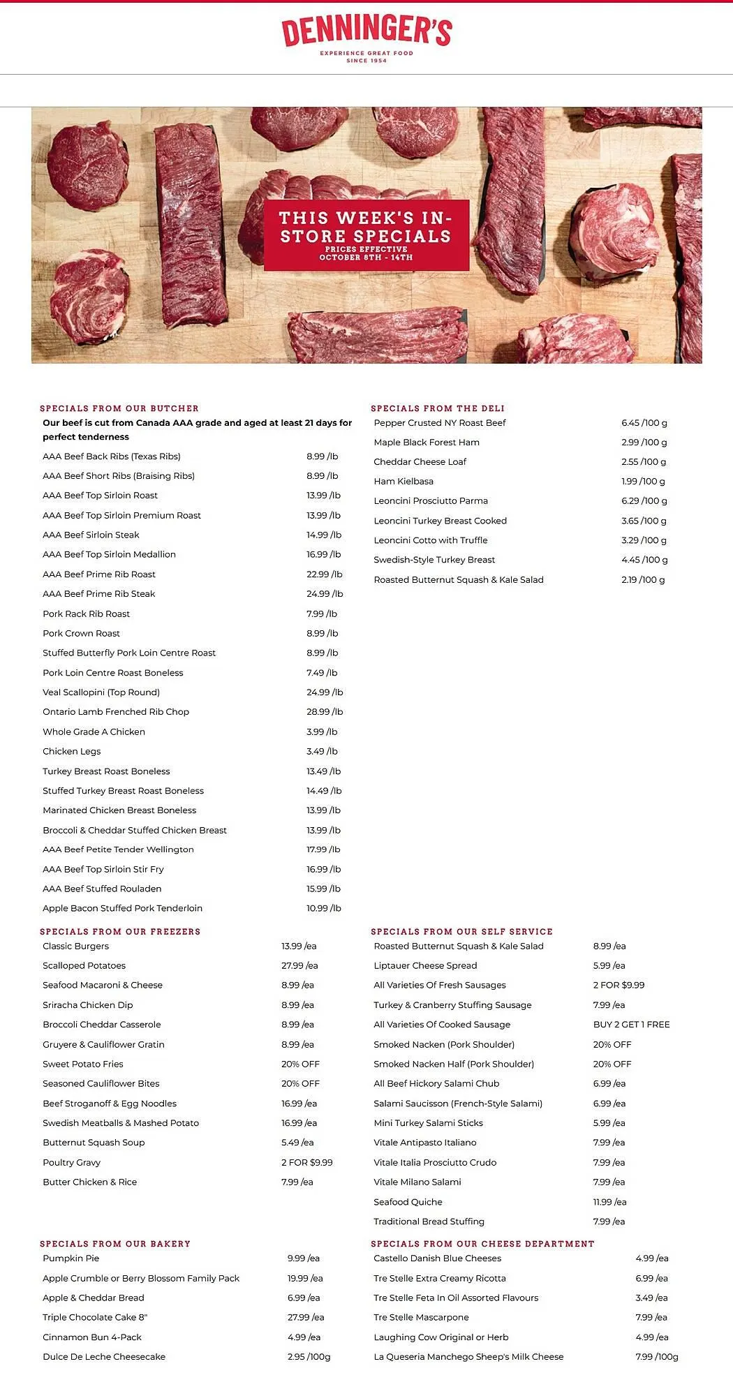 Denninger's flyer from October 8 to October 14 2025 - flyer page 1