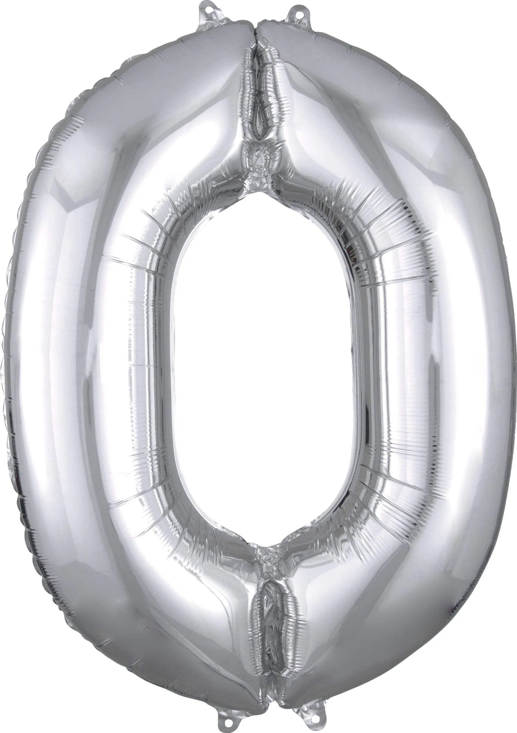 0-9 Numbers Satin Foil Balloon, Silver, 34-in, Helium Inflation & Ribbon Included for Birthday/Graduation/New Year's Eve/Anniversary