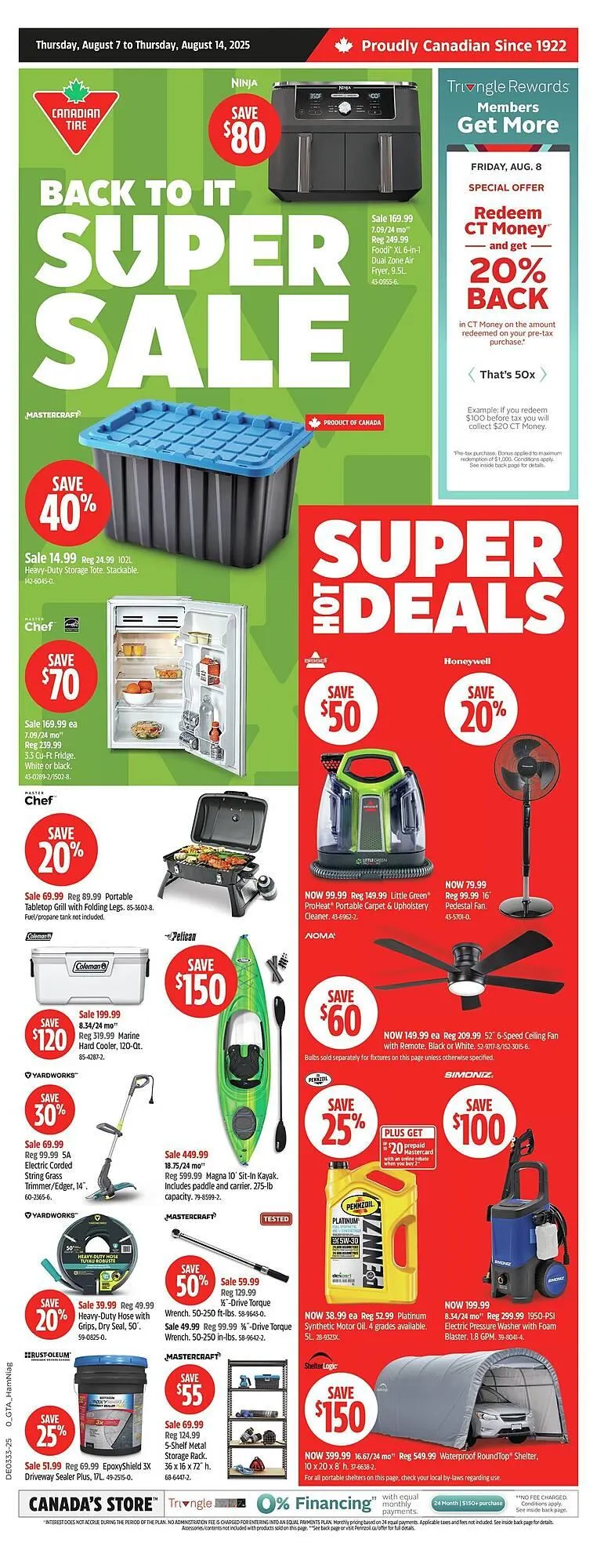 Canadian Tire flyer from August 7 to August 14 2025 - flyer page 1