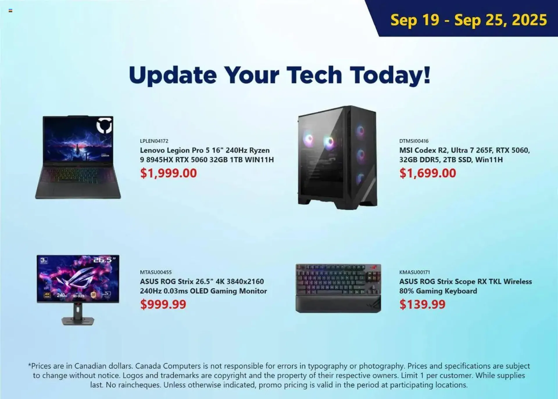 Canada Computers flyer from September 19 to September 26 2025 - flyer page 1