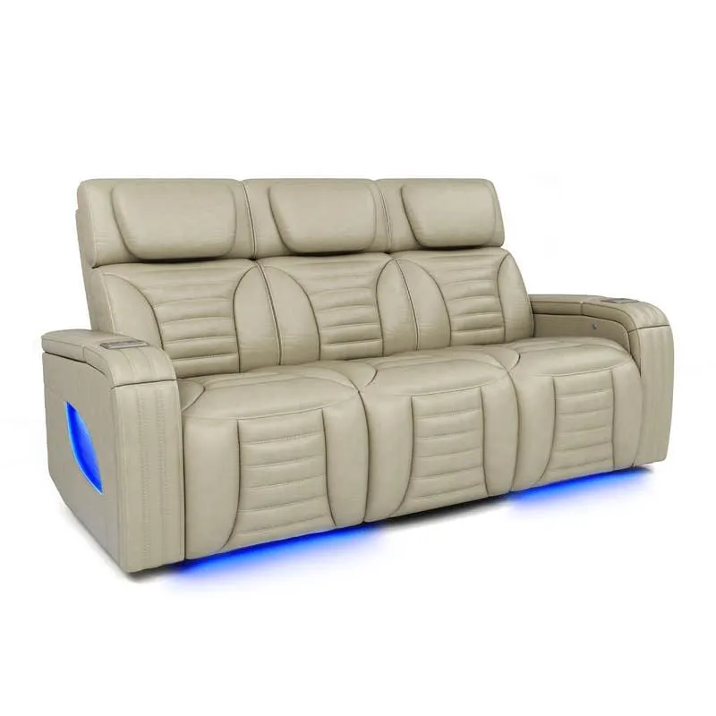 Sofa modulaire électrique inclinable avec massage, chaleur et dossier rabattable - 3 mcx
