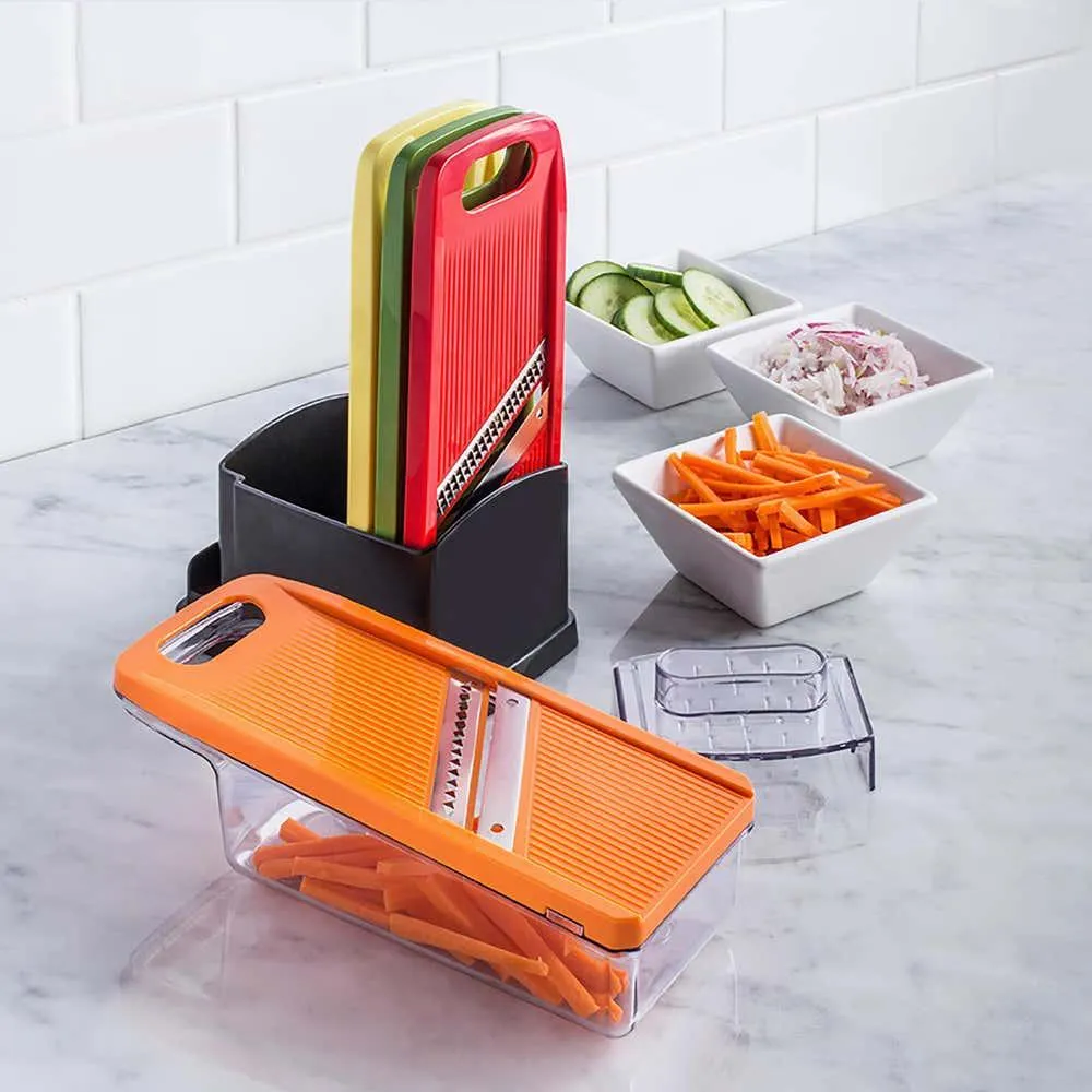KSP Quick Prep Mandoline Slicer and Grater - Set of 7