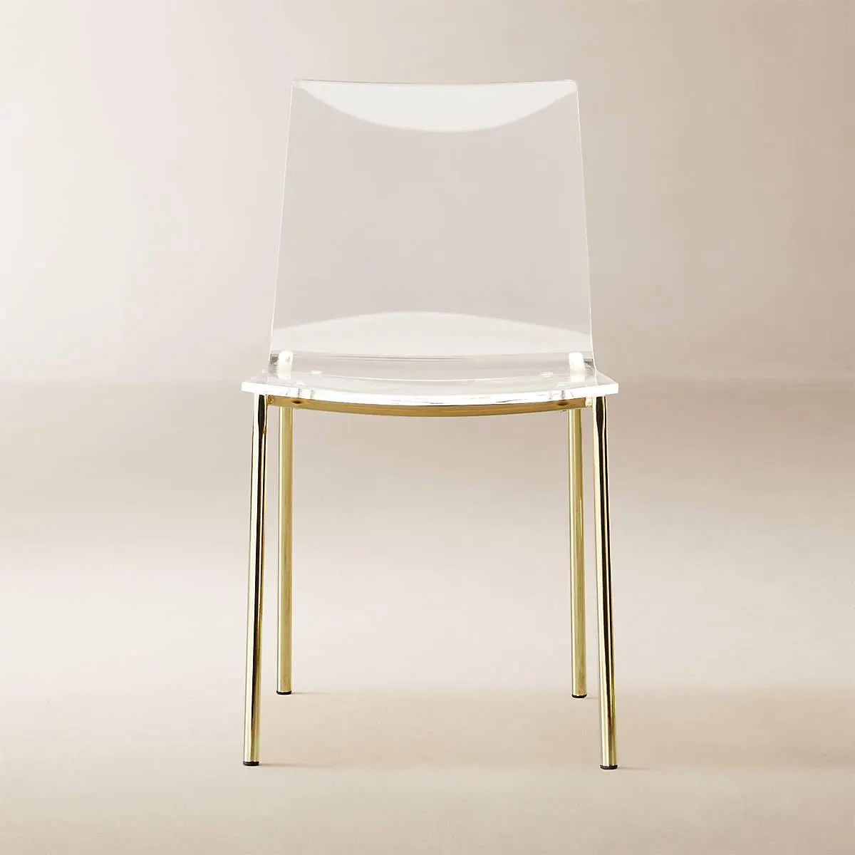 Chiaro Clear Dining Chair with Gold Legs