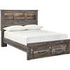 Drystan Full Bookcase Bed with Footboard Storage - Multi