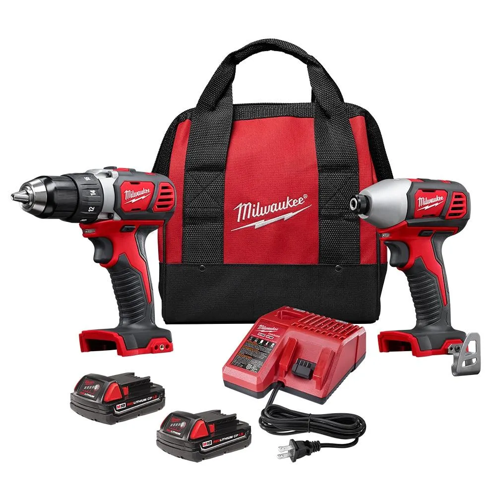 M18 18V Li-Ion Cordless Drill Driver/Impact Driver Combo Kit w/ (2) 1.5Ah Batteries, Charger